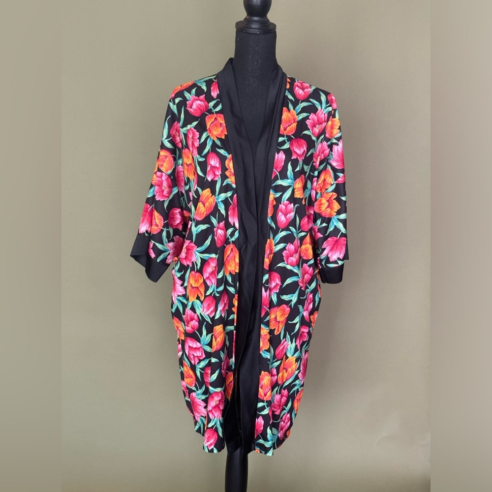 90s vintage style floral satin night gown
